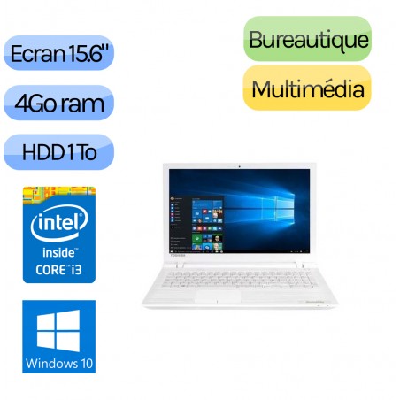 TOSHIBA SATELLITE C55-C-1F6 - Windows 10 - i3 4Go 1000Go - HD8550 - Webcam - 15.6 - Ordinateur Portable PC