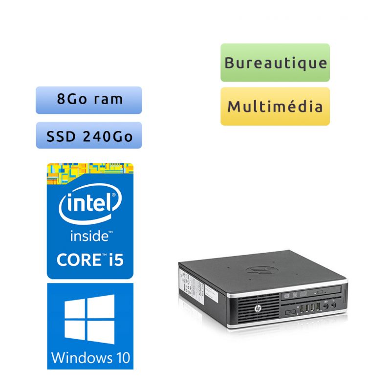 Hp 8300 Elite USDT - Windows 10 - i5 8Go 240Go SSD - PC Tour Bureautique Ordinateur