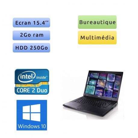 Dell Latitude E5500 - Windows 10 - C2D 2Go 250Go - 15.4 - Ordinateur Portable PC