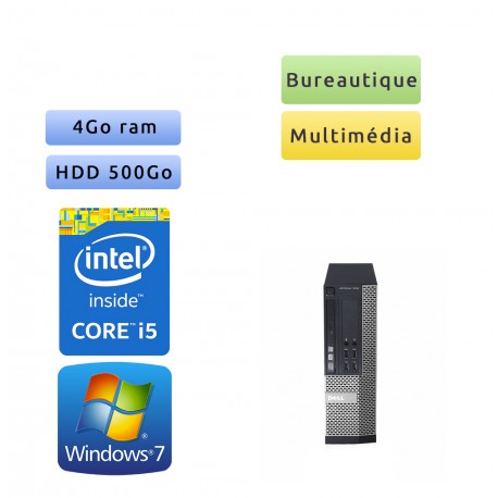 Dell Optiplex 7010 SFF - Windows 7 - i5 4Go 500Go - Ordinateur Tour Bureautique PC