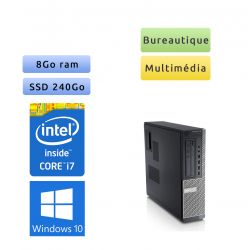 Dell Optiplex 790 DT - Windows 10 - i7 8Go 240Go SSD - Ordinateur Tour Bureautique PC
