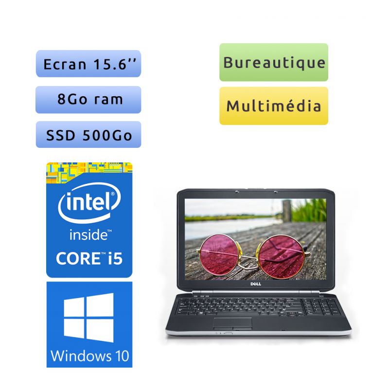 PC portable Dell Windows 10 - i5 8GB 500GB SSD 15.6" - Ordinateur