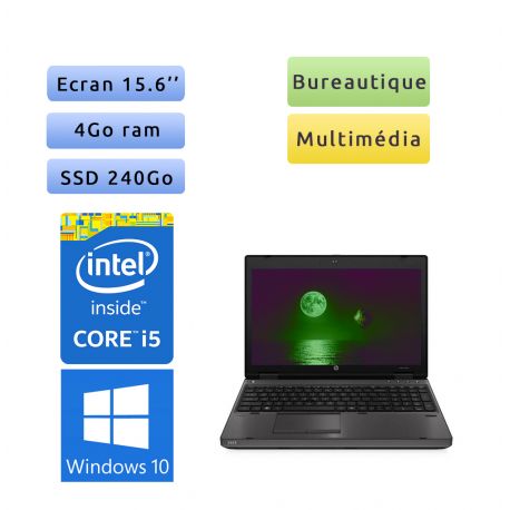 PC portable HP Windows 10 - i5 4GB 240GB SSD 15.6" - Ordinateur