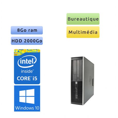 Tour HP faible encombrement - Windows 10 - i5 8Go 2To - bon espace de stockage