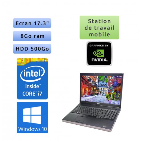 Dell Precision M6500 - Windows 10 - i7 8GB 500GB - 17.3 - FX 2800M - Station de travail Mobile