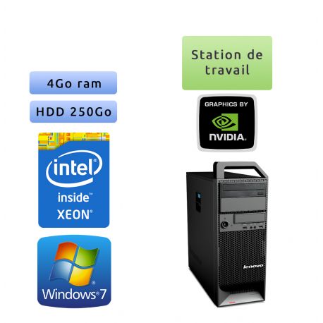 Lenovo ThinkStation S20 TW - Windows 7 - E5520 4GB 250GB - Quadro 2000 - Ordinateur Tour Workstation PC Quadcore