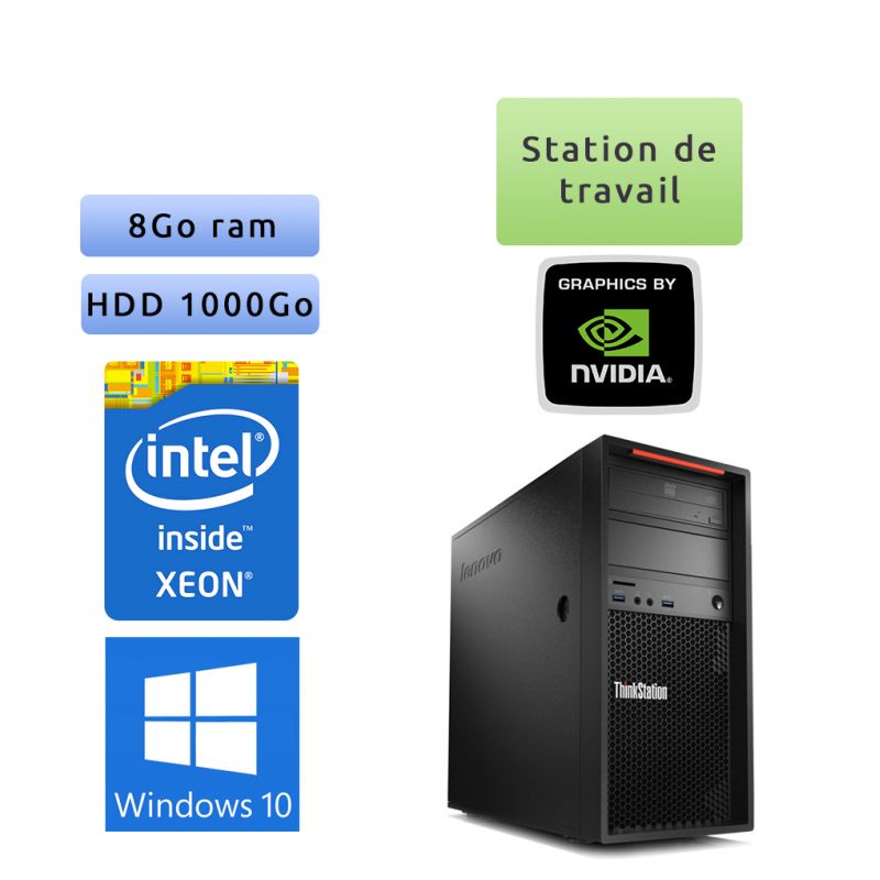 Lenovo ThinkStation P300 - Windows 10 - E3-1220v3 8GB 1000GB - K2200 - Ordinateur Tour Workstation PC