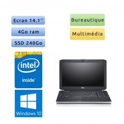 PC Portable Dell Latitude - Windows 10 - 8Go 240Go SSD - 14.1 - Webcam - HDMI