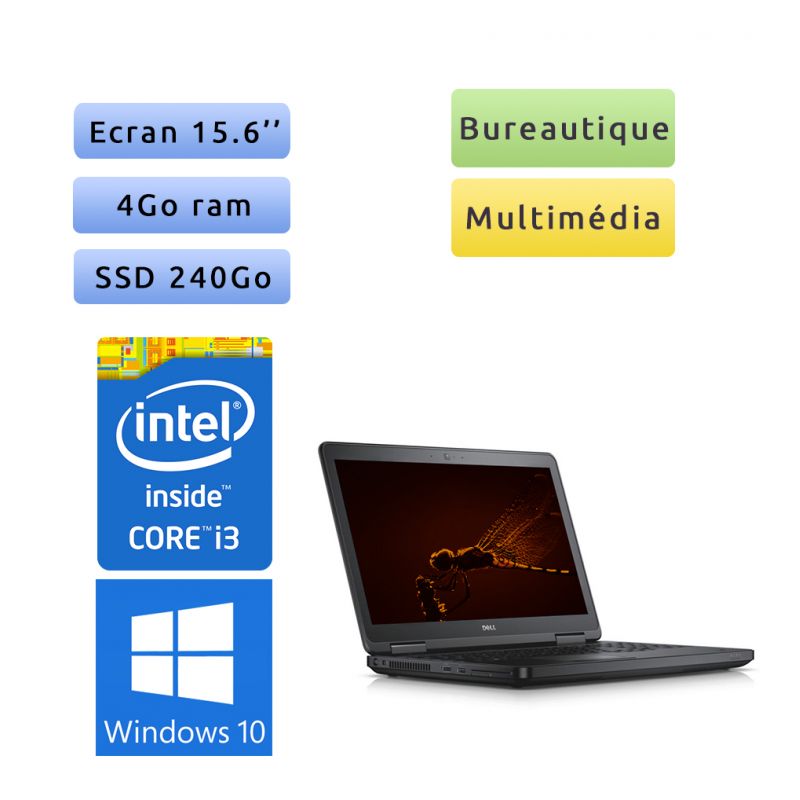 Dell Latitude E5540 - Windows 10 - i3 4Go 240Go SSD - 15.6 - Webcam - Ordinateur Portable PC
