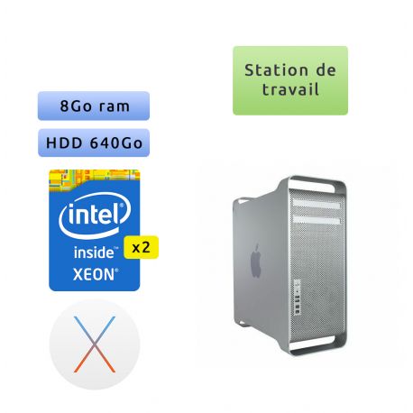 Apple Mac Pro Eight Core 2.93Ghz A1289 (EMC 2314) 8Go 640Go - MacPro4,1 - Station de Travail 