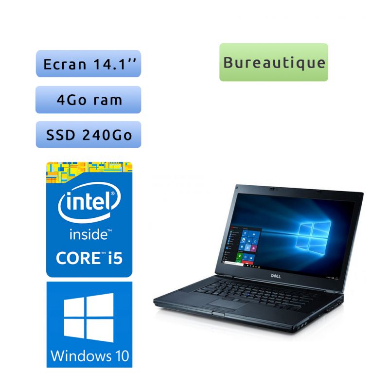 Dell Latitude E6410 - Windows 10 - i5 4Go 240Go SSD - 14.1 - Grade B - Ordinateur Portable PC