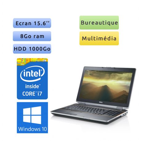 Dell Latitude E6520 - Windows 10 - i7 8Go 1To - 15.6 - Ordinateur Portable
