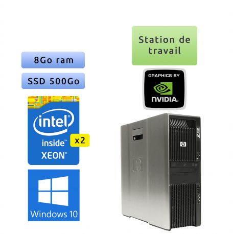 HP Workstation Z600 - Windows 10 - 2x E5620 8Go 500Go - Ordinateur Tour Workstation PC