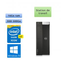 Dell Precision T7810 - Windows 10 - 2*Xeon E5-2650v3 16Go 500Go SSD - Port Serie - Ordinateur Tour Workstation PC