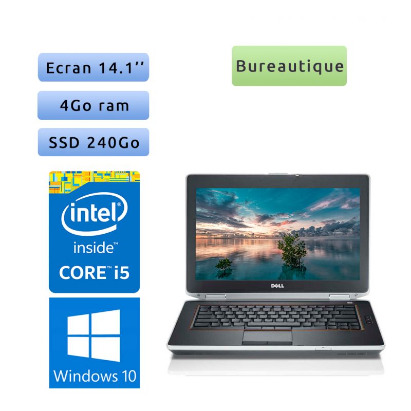 Dell Latitude E6420 - Windows 10 - i5 4Go 240Go SSD - 14.1 - Ordinateur Portable PC