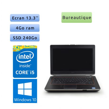 Dell Latitude E6420 - Windows 10 - i5 4Go 240Go SSD - 13.3 - Grade B - Ordinateur Portable PC