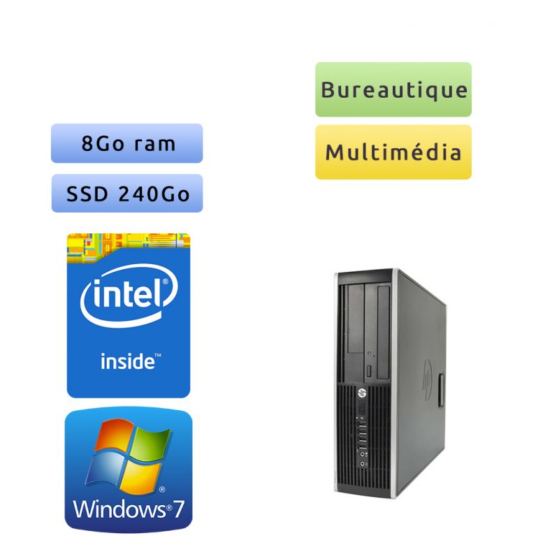 Hp 8200 Elite SFF - Windows 7 - G630 8GB 240GB SSD - PC Tour Bureautique Ordinateur