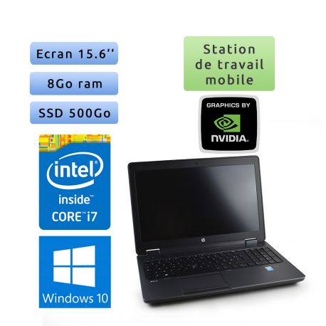 HP Zbook15 - Windows 10 - i7 8Go 500Go SSD - 15.6 - K1100M - Station de Travail Mobile PC Ordinateur