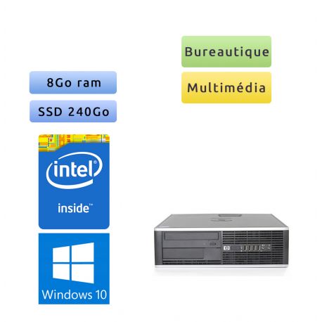 HP 8000 Elite SFF - Windows 10 - 2.7Ghz 8Go 240Go SSD - Port Serie - PC Tour Bureautique Ordinateur