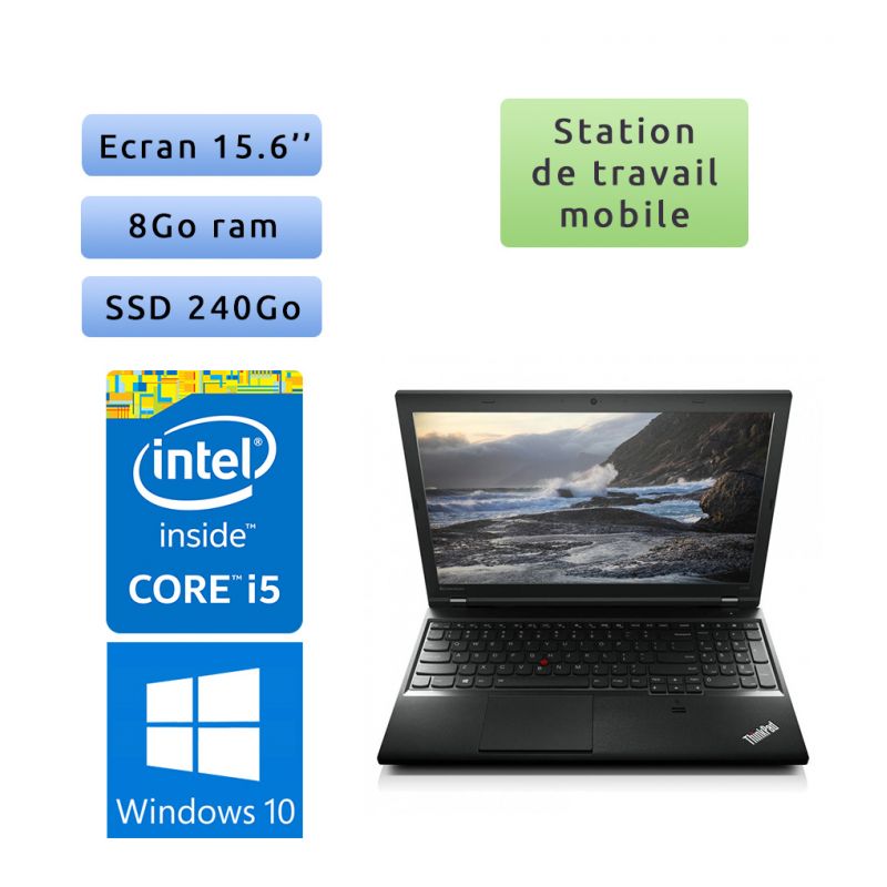 Lenovo ThinkPad L540 - Windows 10 - i5 8Go 240Go SSD - 15.6 - Webcam - Workstation Ordinateur Portable PC