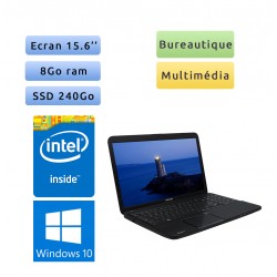 Toshiba Satallite Pro C850-10R - Windows 10 - 1.6Ghz 8Go 240Go SSD - 15.6 - Webcam - Ordinateur Portable PC