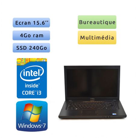 Dell Vostro 3500 - Windows 7 - i3 350M 4Go 240Go SSD - 15.6 - Webcam - Grade B - Ordinateur Portable PC