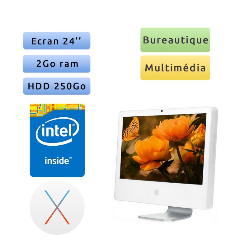 Apple iMac 24'' A1200 (EMC 2111) 2.16Ghz 2Go 250Go - Unité Centrale