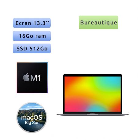 Apple MacBook Air A2237 (EMC 3598) M1 8Go 512Go SSD - 13.3'' - Ordinateur Portable