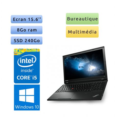 Lenovo ThinkPad L540 - Windows 10 - i5 8GO 240Go SSD - 15.6 - Webcam - Station de travail PC
