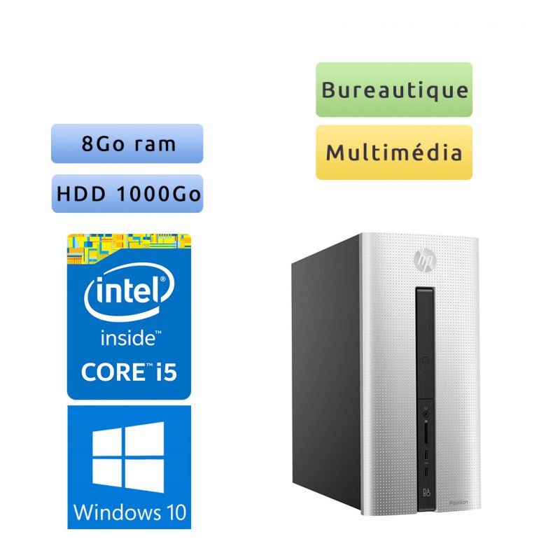 HP Pavilion 550-323nf - Windows 10 - i5 8Go 1To - Ordinateur Tour Bureautique PC
