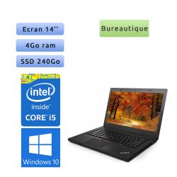 Lenovo ThinkPad L460 - Windows 10 - i5 4Go 240Go SSD - 14 - Webcam - Ordinateur Portable PC