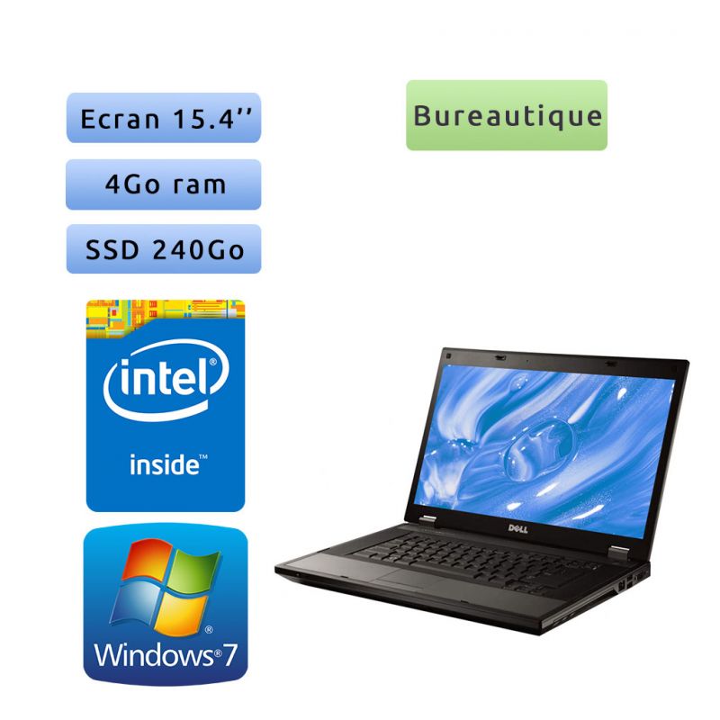 Dell Latitude E5510 - Windows 7 - 1.87Ghz 4Go 240Go SSD - Port serie - 15.4 - Webcam - Ordinateur Portable PC