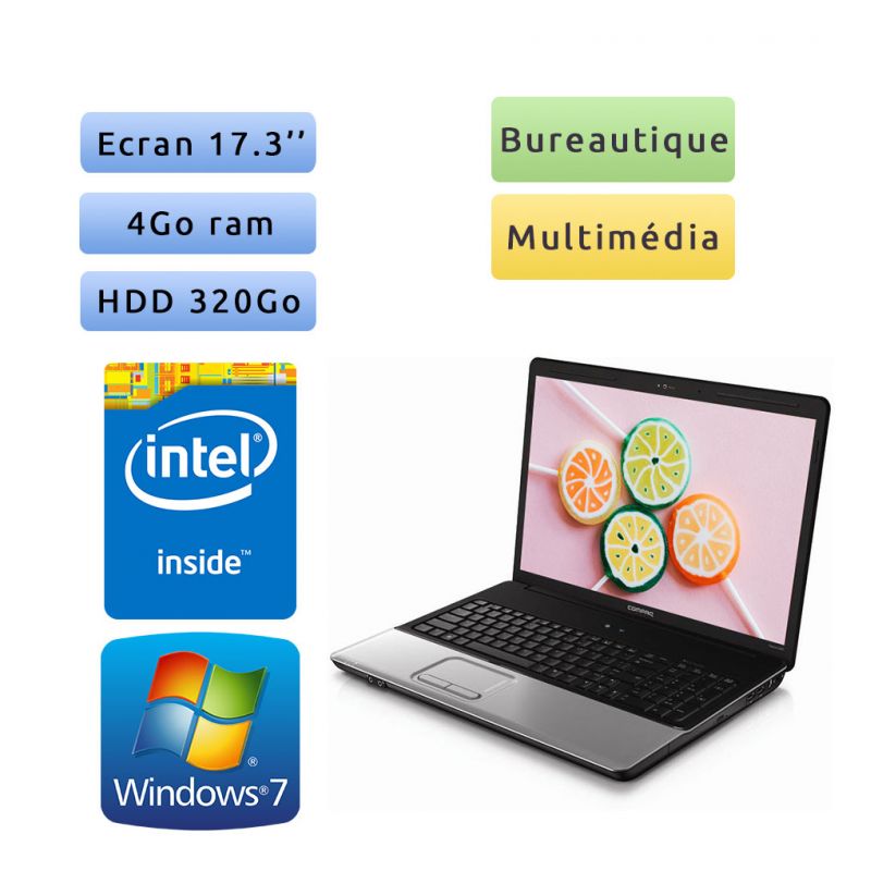 HP Compaq Presario CQ71 310sf - Windows 7 - 2.1Ghz 4Go 320Go - 17.3 - Webcam - PC Portable Ordinateur