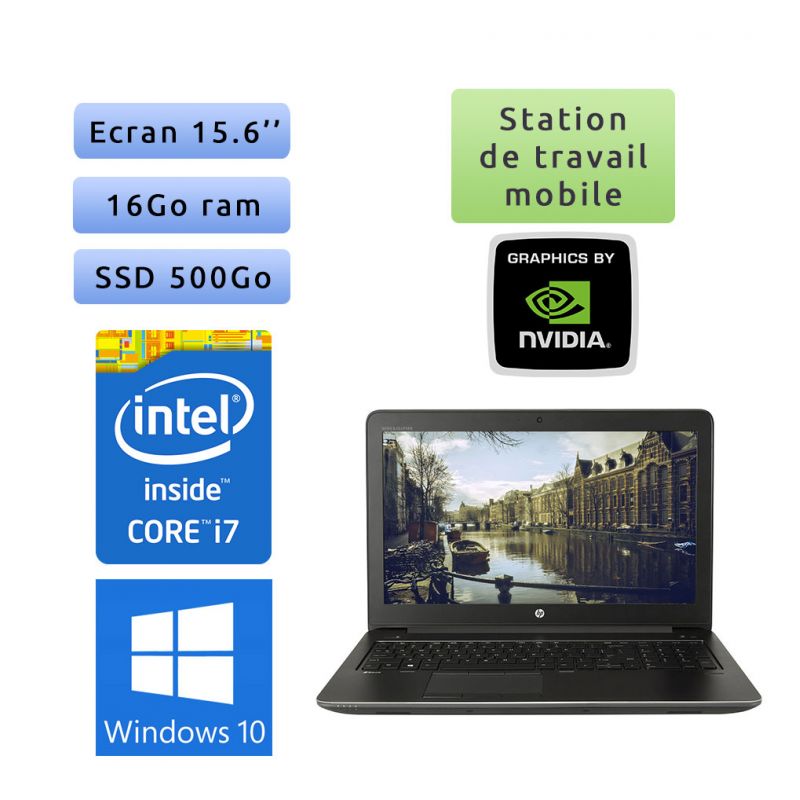 HP Zbook 15 G3 - Windows 10 - i7 16Go 500Go SSD - 15.6 - Webcam - M600M - Station de Travail Mobile PC Ordinateur