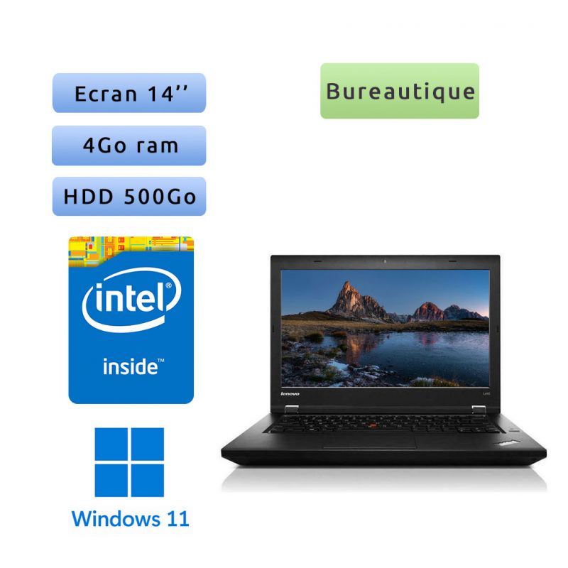 Lenovo ThinkPad L440 - Windows 11 - 2Ghz 4Go 500Go - 14 - Webcam - Ordinateur Portable PC