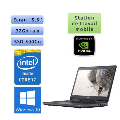 Dell Precision 7520 - Windows 10 - i7 32Go 500Go SSD - Webcam - M2200 - Station de Travail Mobile PC Ordinateur