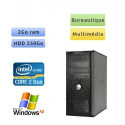 Ordinateur bureautique Windows XP 2Go 250Go - port Serie et Parallele - Dell Optiplex MT professionnel