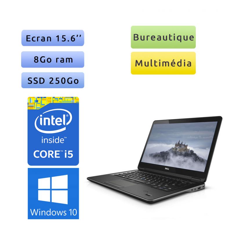 Dell Latitude E5540 - Windows 10 - i5 8Go 250Go SSD - 15.6 - Webcam - Ordinateur Portable PC