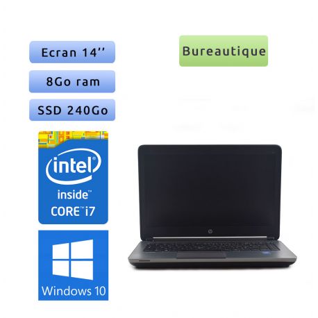 HP Probook 640 G1 - Windows 10 - i7 8Go 240Go SSD - Webcam - 14 - Grade B - Ordinateur Portable PC