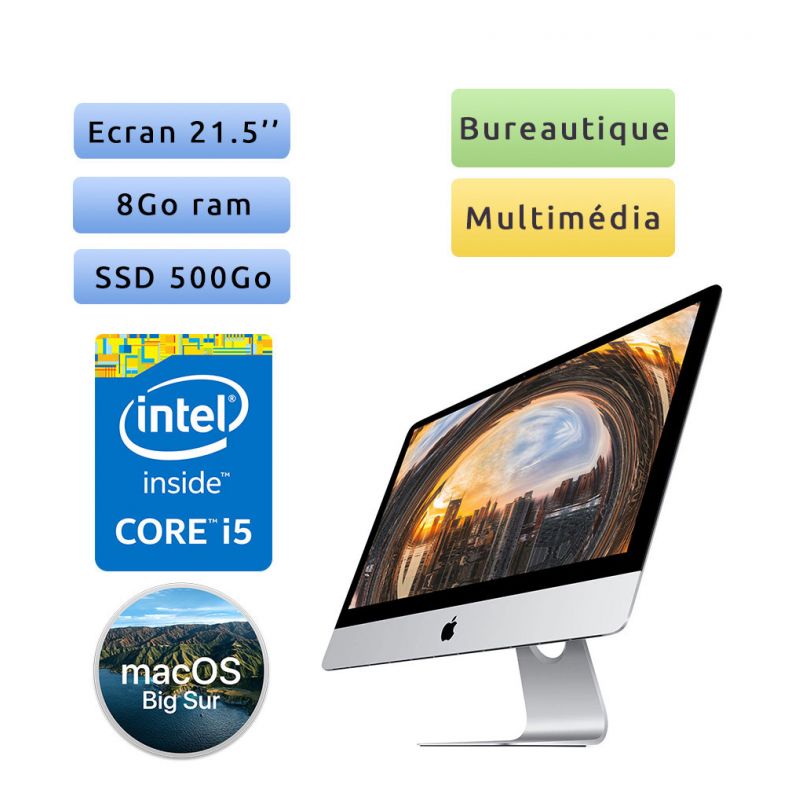 Apple iMac 21.5'' A1418 (EMC 2889) Core i5 - 8Go 500Go SSD - iMac16,2 - Unité Centrale