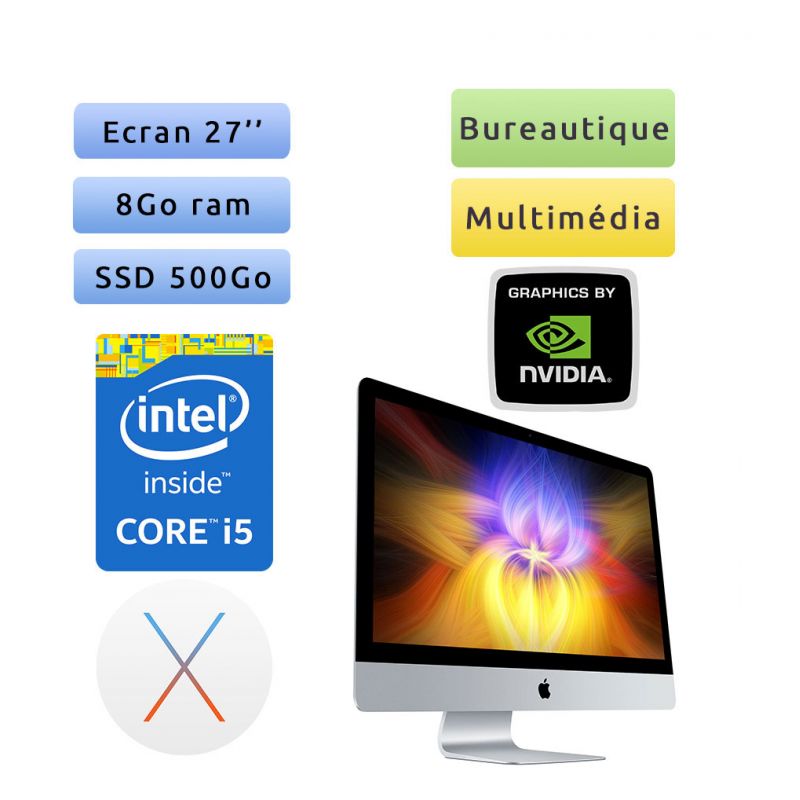 Apple iMac 27'' A1419 (EMC 2639) i5 8Go 500Go SSD - iMac14,2 - Unité Centrale