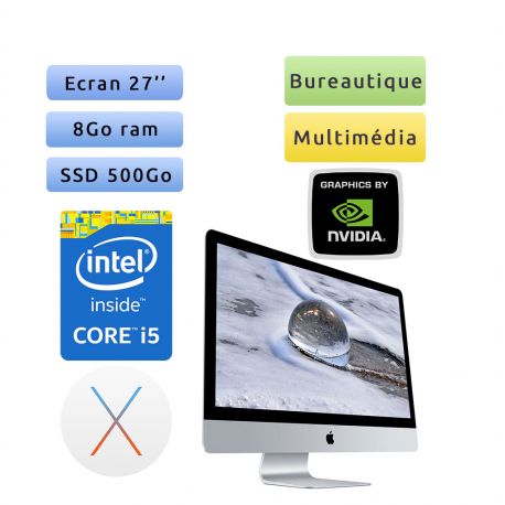 Apple iMac 27'' A1419 (EMC 2546) i5 8Go 500Go SSD - iMac13,2 - Unité Centrale