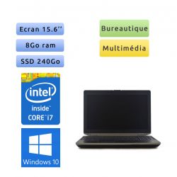 Dell Latitude E6520 - Windows 10 - i7 8Go 240Go SSD - 15.6 - Grade B - Ordinateur Portable PC
