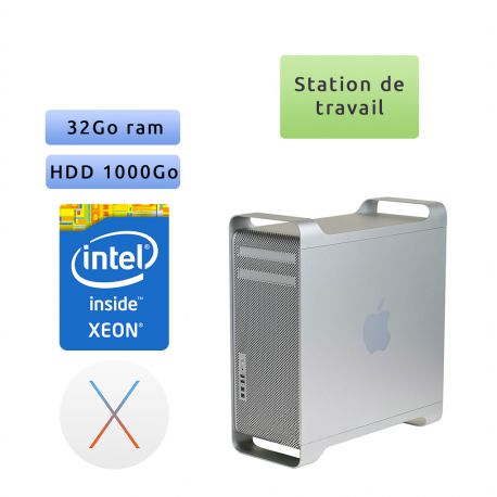 Apple Mac Pro Quad Core Xeon 3.2Ghz A1289 (EMC 2629) 32Go 1To SSD - MacPro5,1 - mi 2012 - Station de Travail