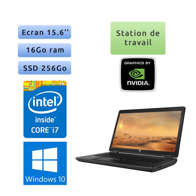 HP Zbook 15 G2 - Windows 10 - i7 16Go 256Go SSD - Webcam - K1100M - Station de Travail Mobile PC