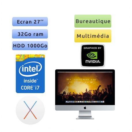 Apple iMac 27'' A1419 (EMC 2639) i7 32Go 1To - iMac14,2 - 2013 - Unité Centrale