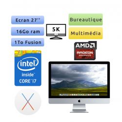 Apple iMac 27'' Retina 5K A1419 (EMC 2834) i7 16Go 1To - iMac17,1 - 2015 - Unité Centrale