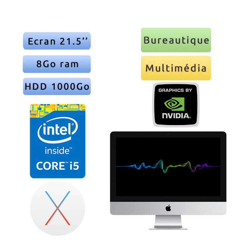 Apple iMac 21.5'' A1418 (EMC 2742) i5 8Go 1To - iMac14,3 - 2013 - Unité Centrale