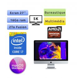 Apple iMac 27'' Retina 5K A1419 (EMC 3070) i7 16Go 2To - iMac18,3 - 2017 - Unité Centrale