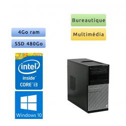 Dell Optiplex 3020 MT- Windows 10 - i3 4Go 480Go SSD - Ordinateur Tour Bureautique PC